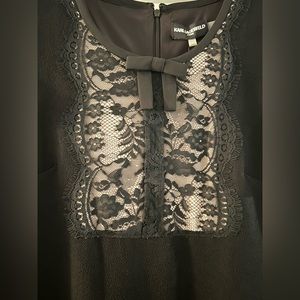 Karl lagerfield Paris black dress lace detail